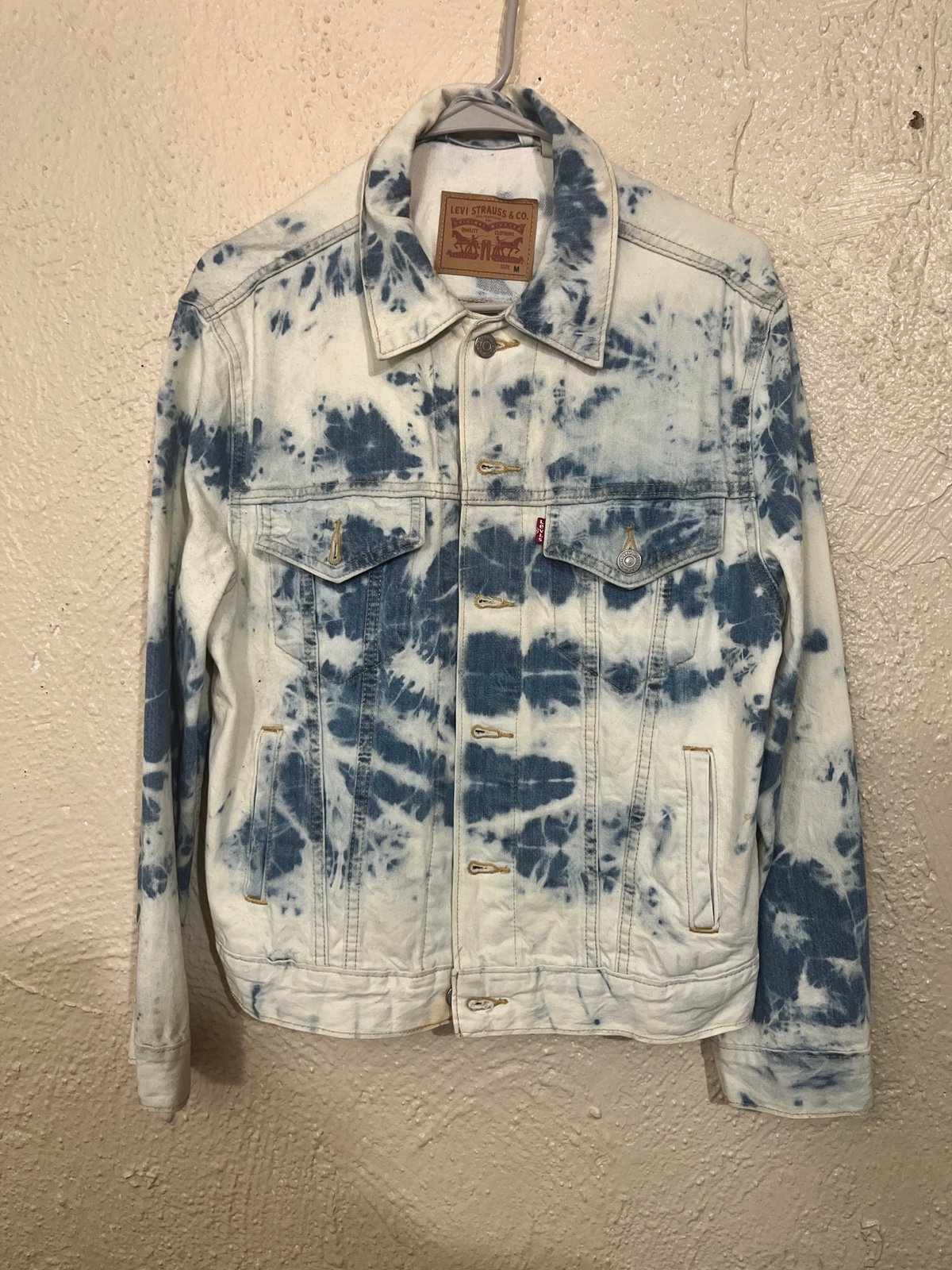 Tie-dye denim jacket