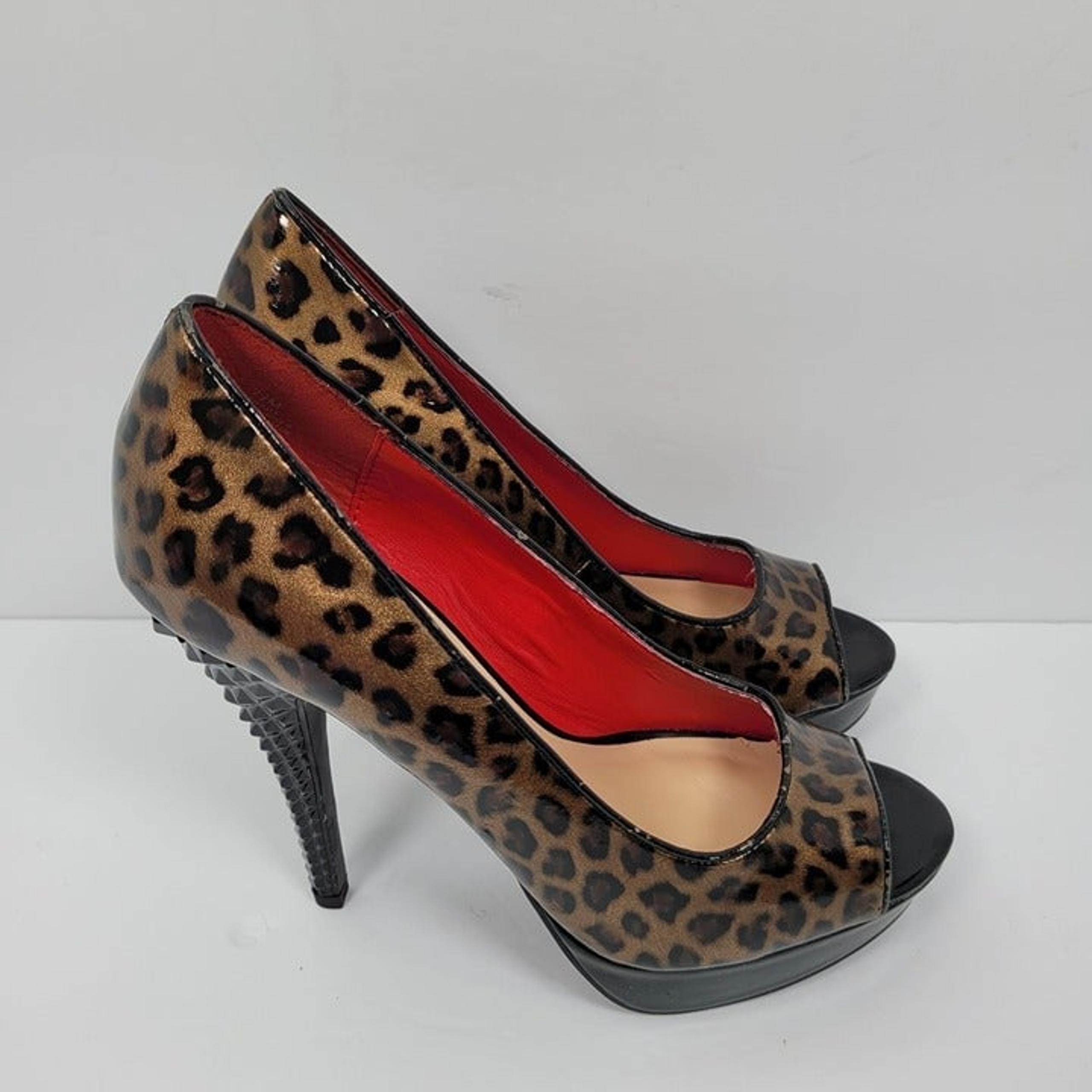 Nine & Co Leopard Print Pumps Women's Black And Brown Shoes US Size 7.5
