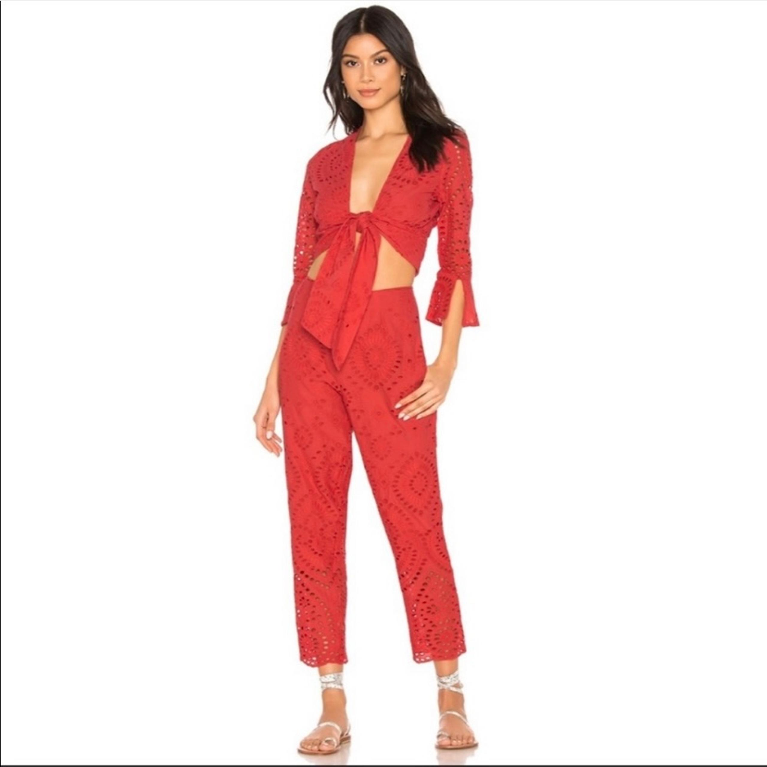 NWT Set- Beach Riot x Revolve Eyelet Crop Top and Pants | XS
