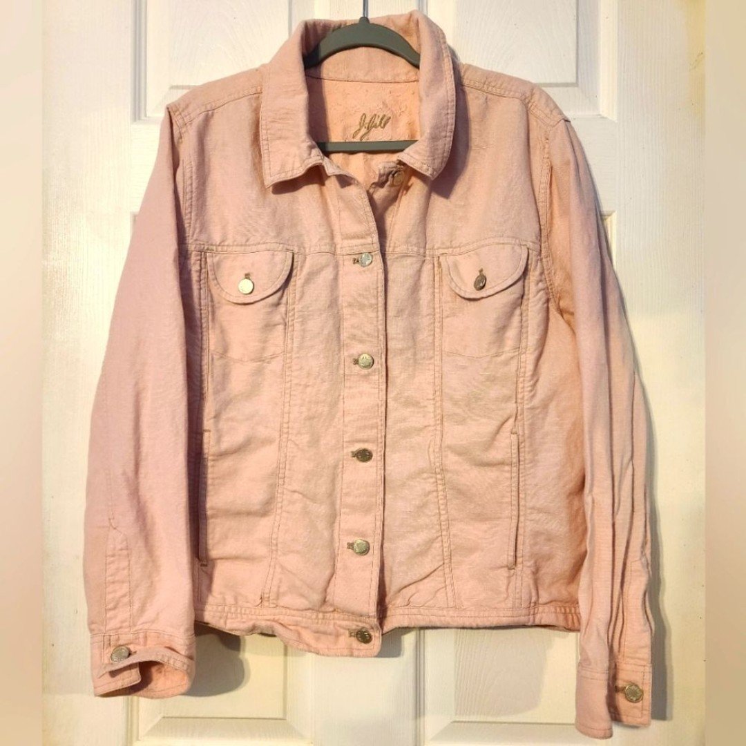 J. Jill linen blend pink jacket XL