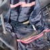 VINTAGE BLACK GENUINE LEATHER JUICY COUTURE BUCKET PURSE WITH CROSSBODY STRAP