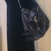 VINTAGE BLACK GENUINE LEATHER JUICY COUTURE BUCKET PURSE WITH CROSSBODY STRAP