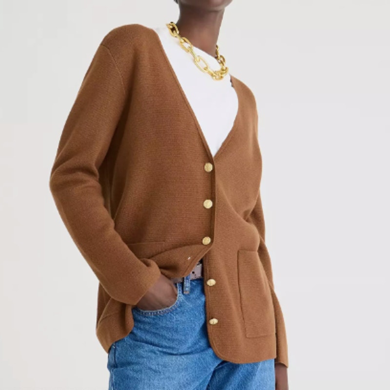 NWT J. Crew Women's Giselle Cardigan Sweater Long Sleeve Hazelnut Brown Size XXS