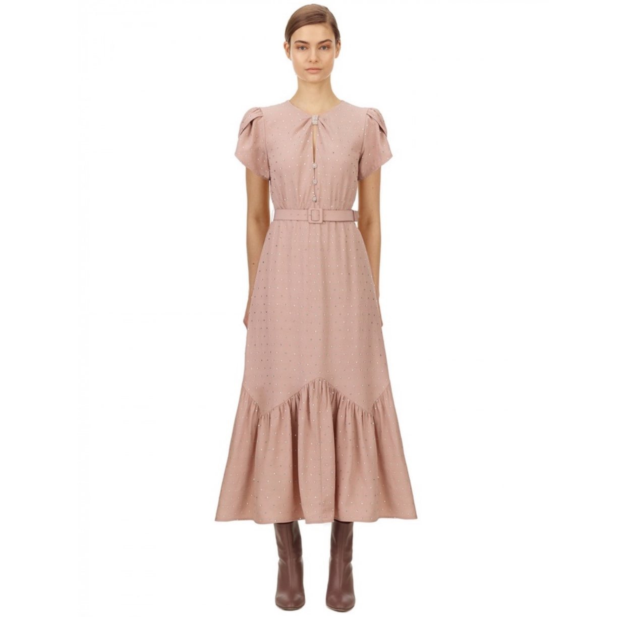 Self Portrait Diamante Crepe Midi Dress