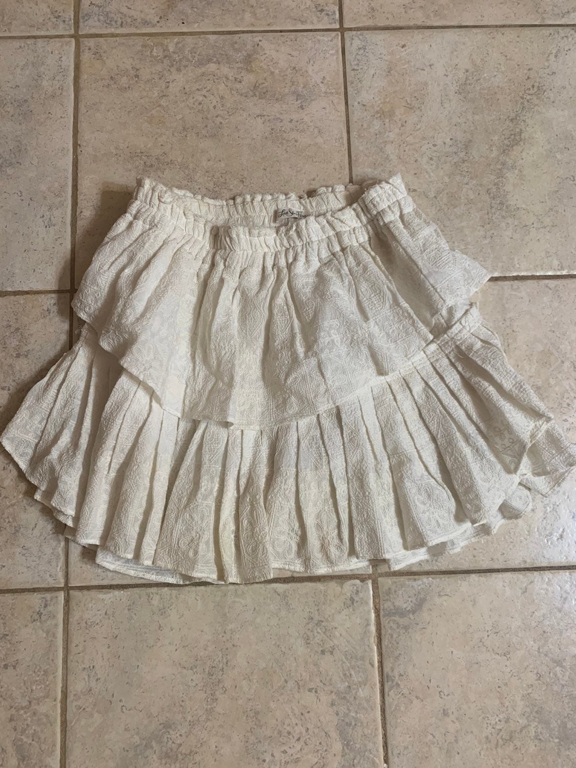 Loveshackfancy cream ruffle skirt 2