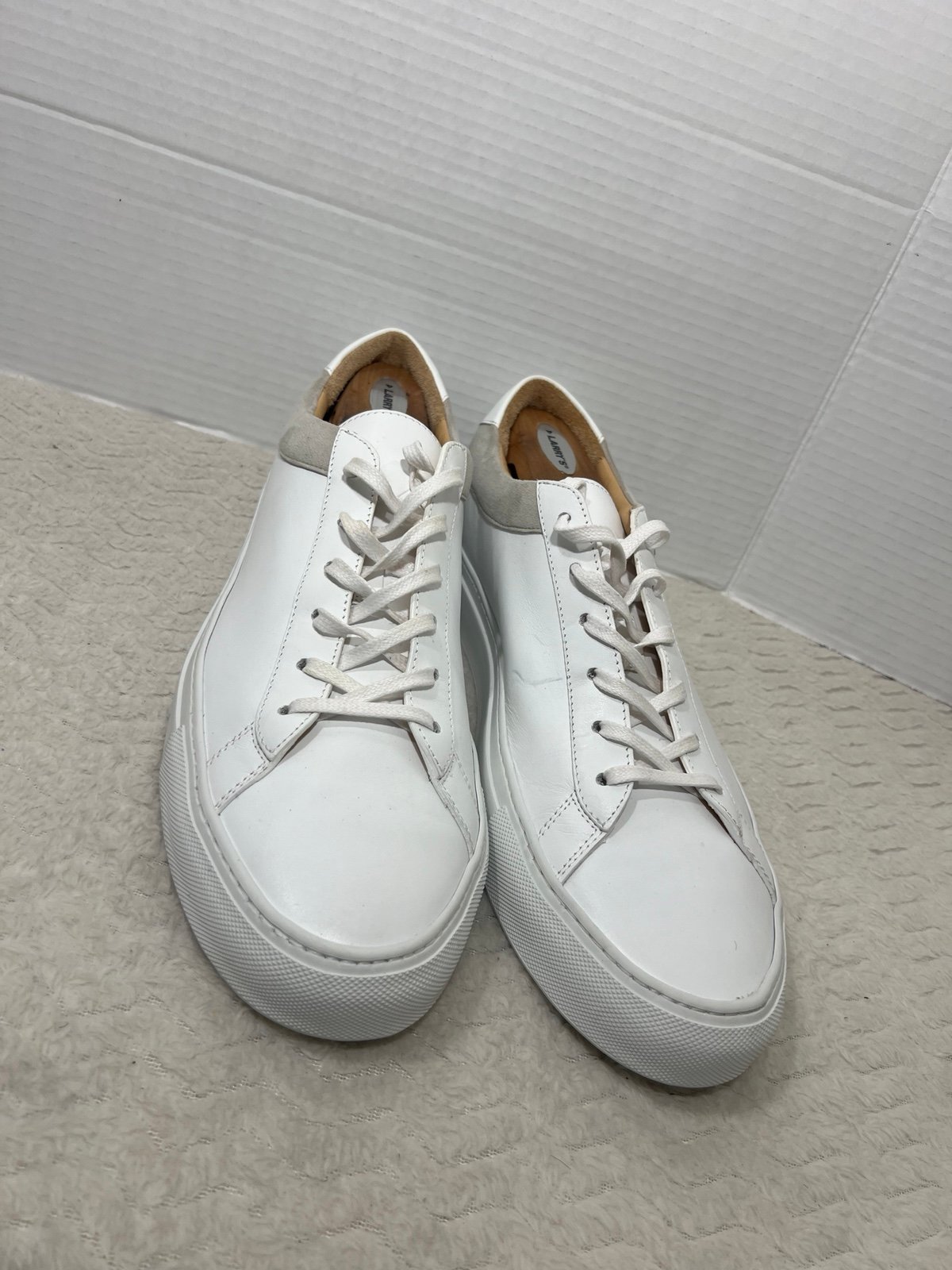 KOIO Capri Men’s Size 48 US 15 Gray White Leather Italien Lace Up Casual Shoes.