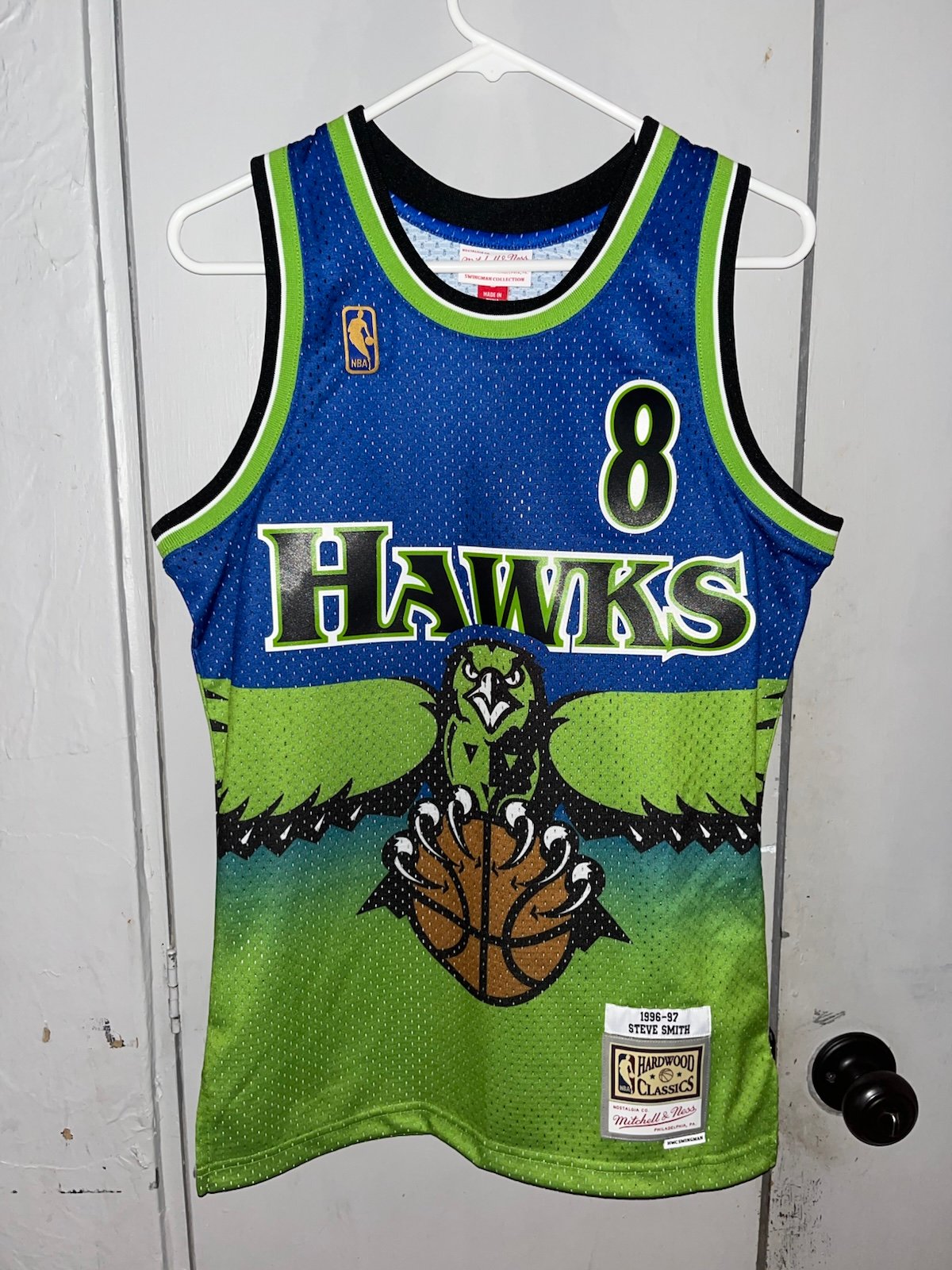 Mitchell & Ness Atlanta Hawks Steve Smith Reload 2.0 Throwback Jersey Green Blue