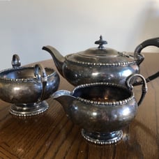 Vintage Sheffield Tea Pot-Sugar Bowl and Creamer