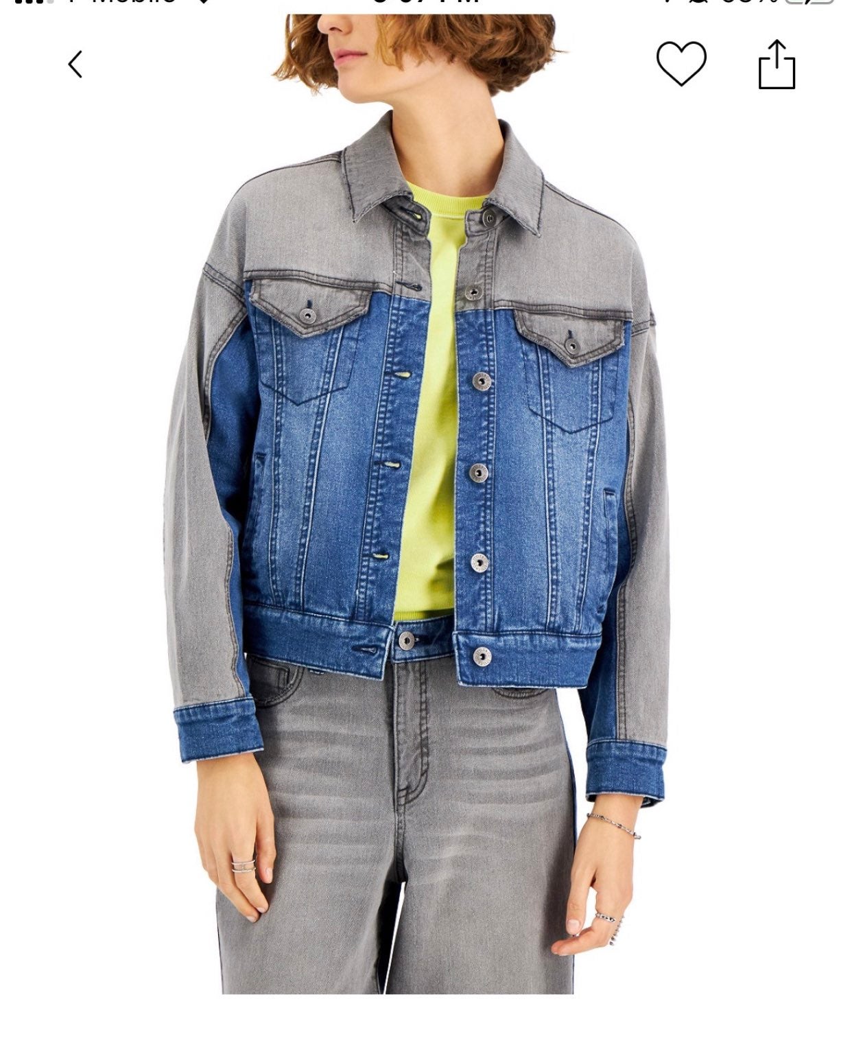 Women’s colorblocked Denim Jacket Size Petite Small