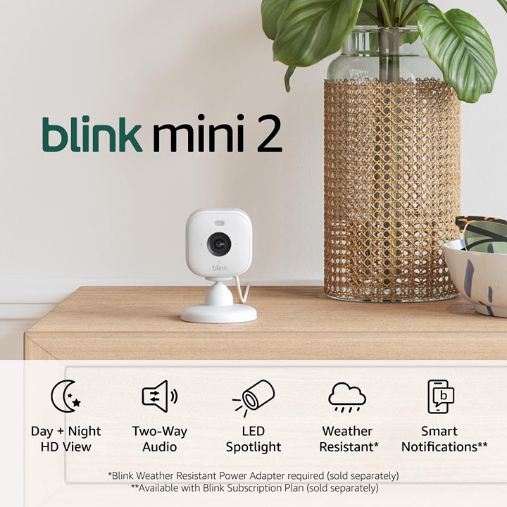 Blink Mini 2 (Newest Model) — Home Security & Pet Camera(s) with HD video