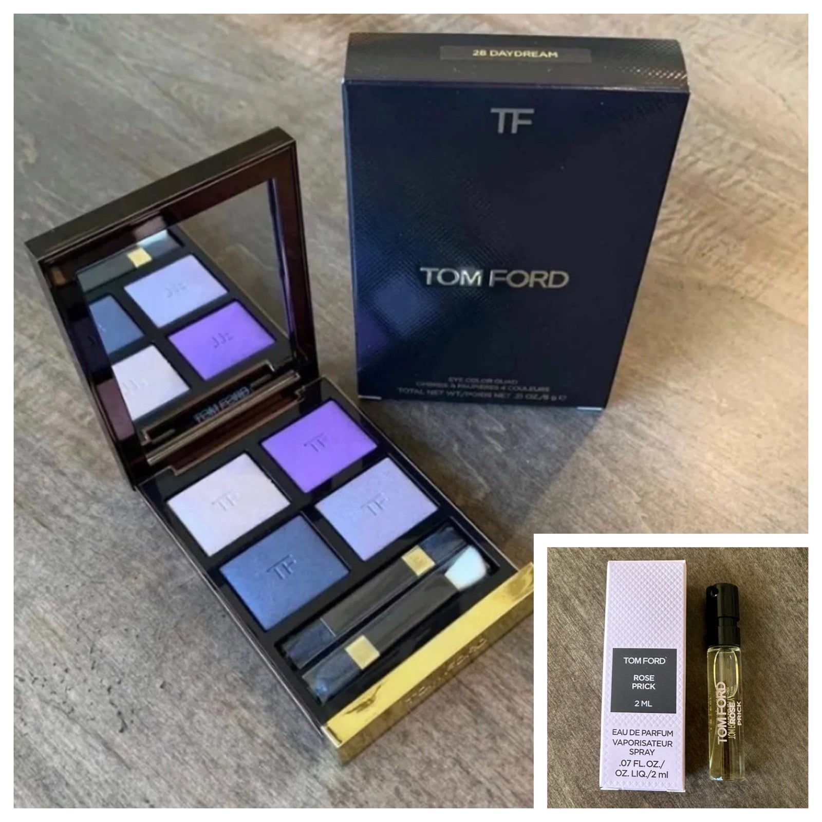 Tom Ford Daydream Eyeshadow Eye Color Quad + Bonus Rose Prick Perfume Sample