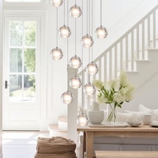 YICSUJU 14-Lights Bubble Crystal Chandelier- Modern Chandelier LED Raindrop