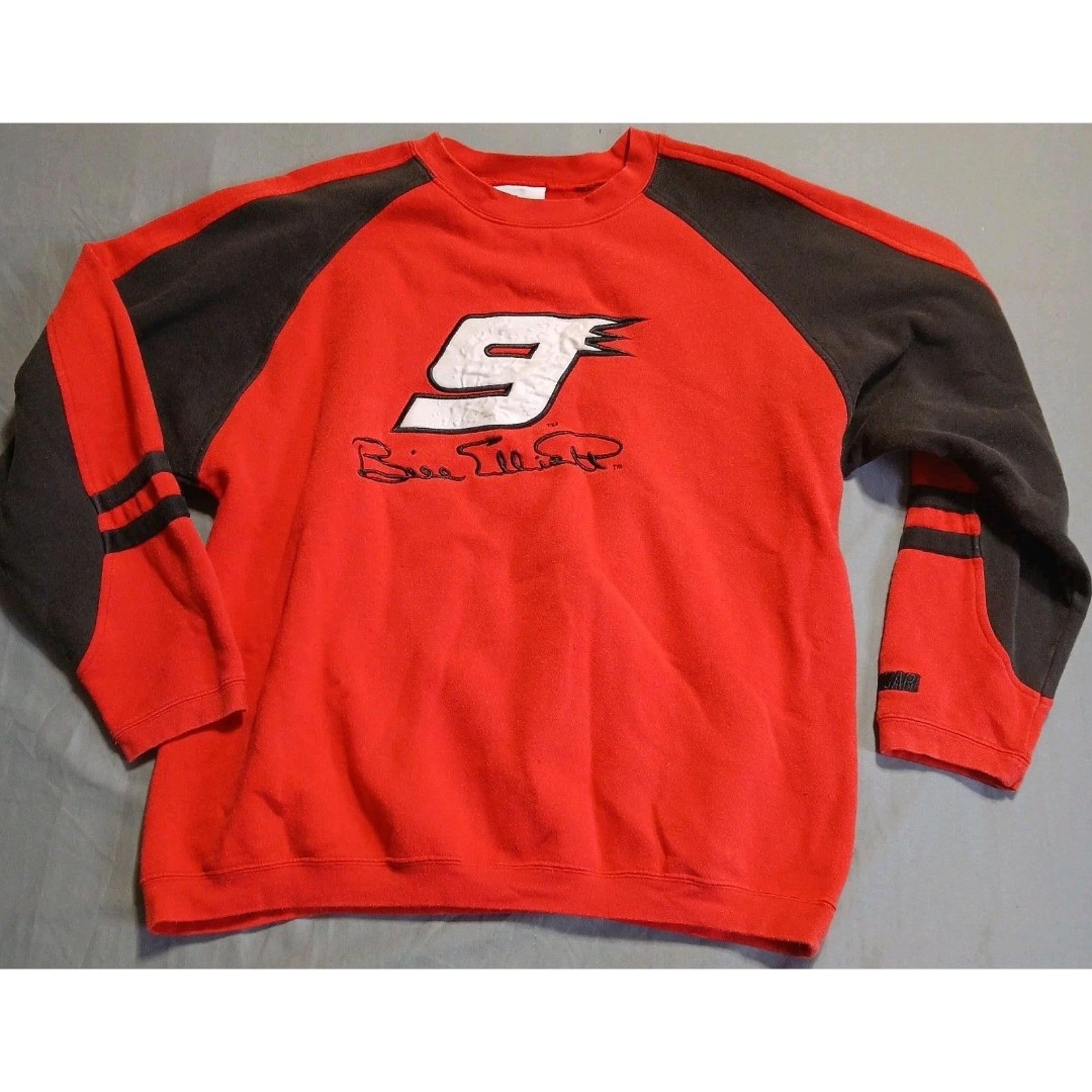 Bill Elliott NASCAR Sweatshirt Men XL Red Chase Authentics Embroidered #9 Racing
