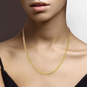 28 Cuban Chain Link 18K Gold Necklace Womens Miami Style Streetwear 28 inch NEW