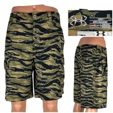 Under Armour Mens 34 Shorts Tiger Camo Cargo Fishing Outdoors Inseam 10” EUC