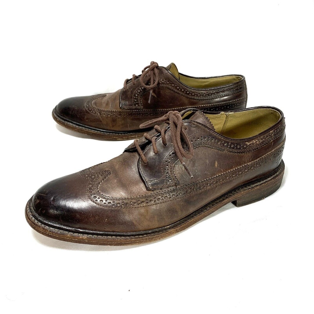 Frye Men Brown Leather Lace-Up Brogue Wingtip Oxford Shoes 10.5