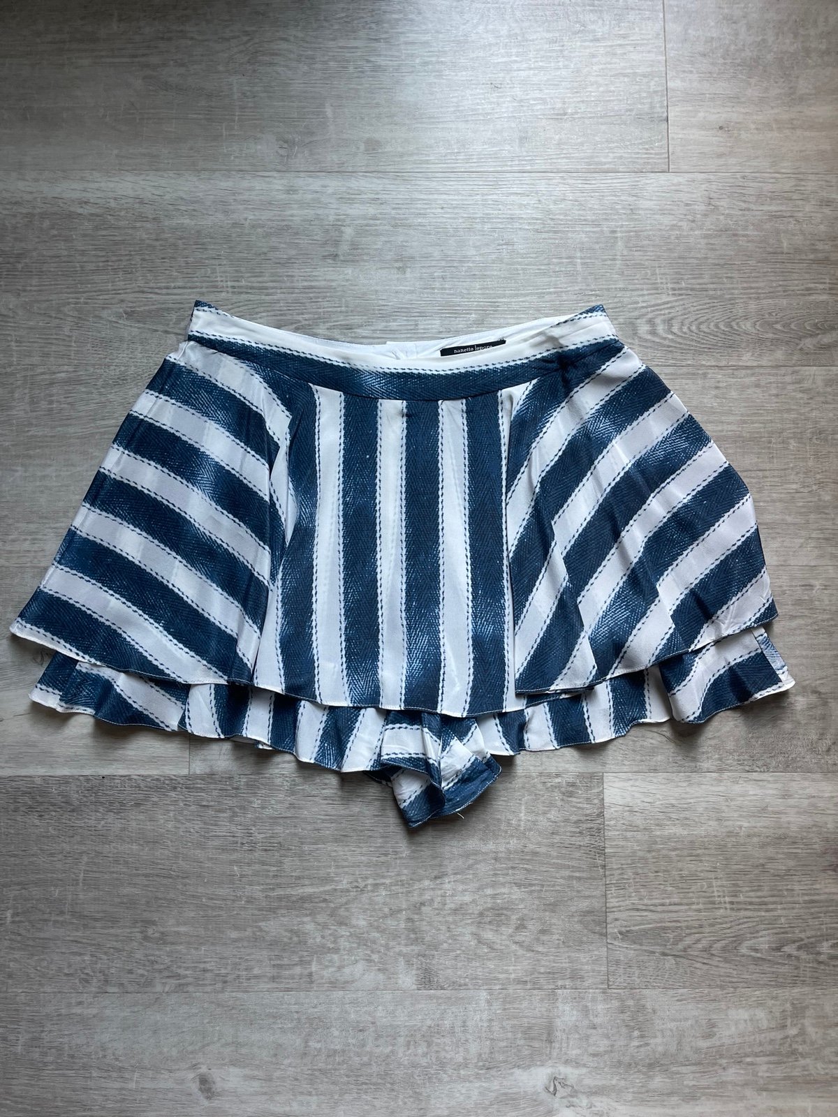 Nanette Lepore Striped Ruffle Silk Skort size 8