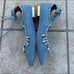 Aquazzura Blue Satin Crystal Flats