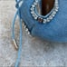 Aquazzura Blue Satin Crystal Flats