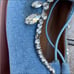 Aquazzura Blue Satin Crystal Flats