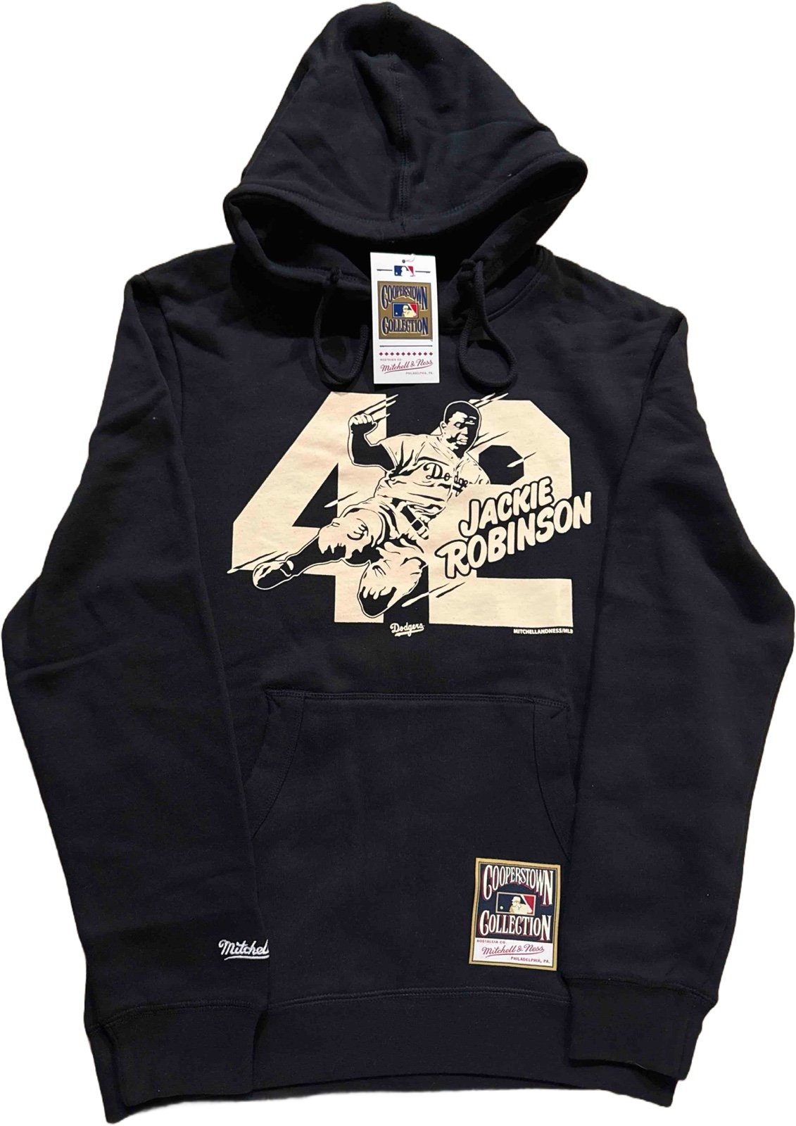 Men's Los Angeles Dodgers Jackie Robinson Black Sliding 42 Pullover