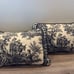 (2) Waverly Black Cream French Country Toile Buffalo Check Accent Lumbar Pillow