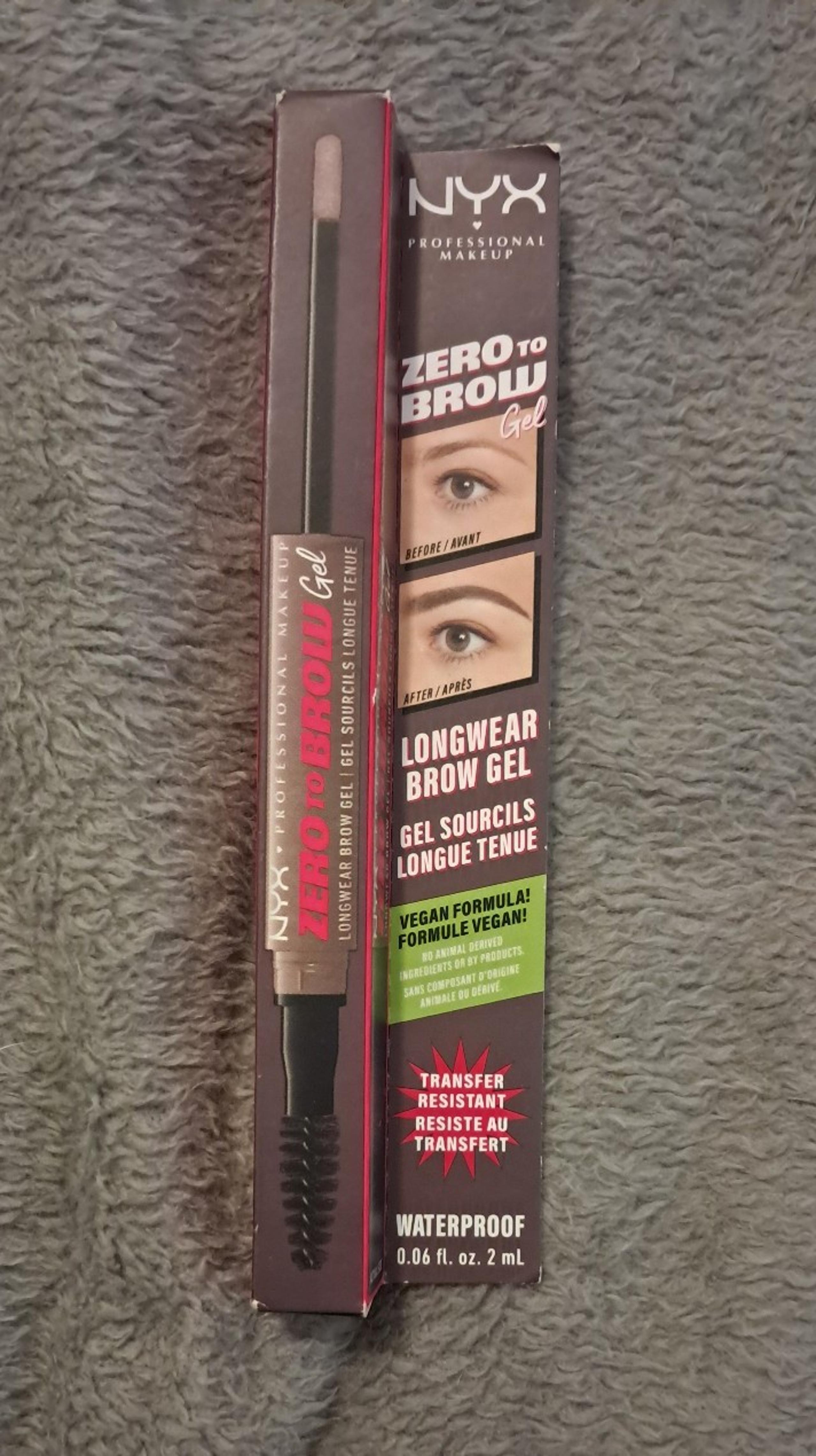 NYX Zero To Brow *Ash Brown* Longwear Brow Gel.