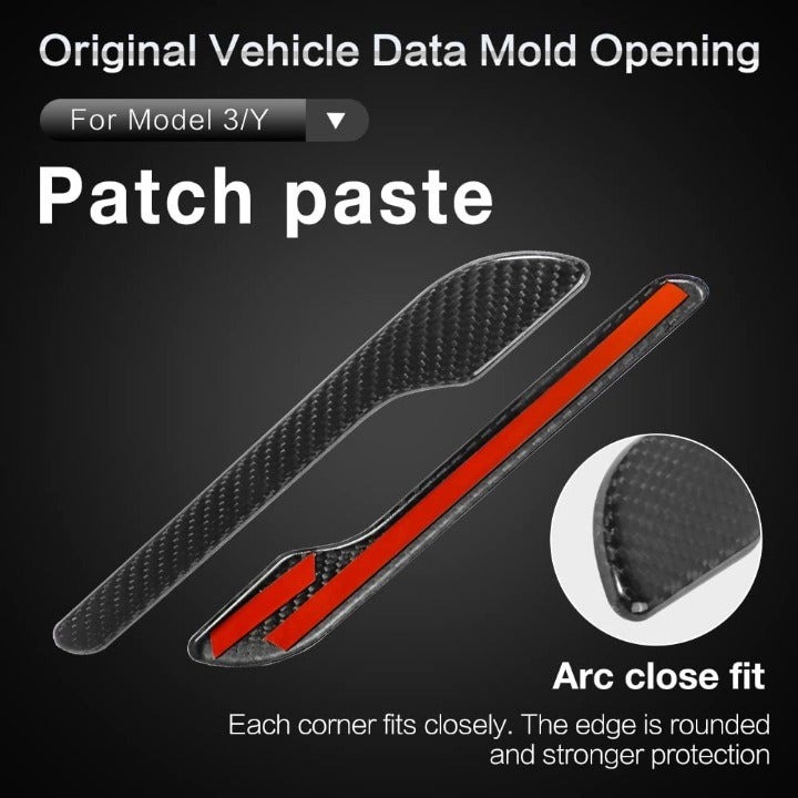 New 4PCS Real Carbon Fiber Door Handle Knob Cover Trim 2017-2022 TESLA MODEL 3/Y