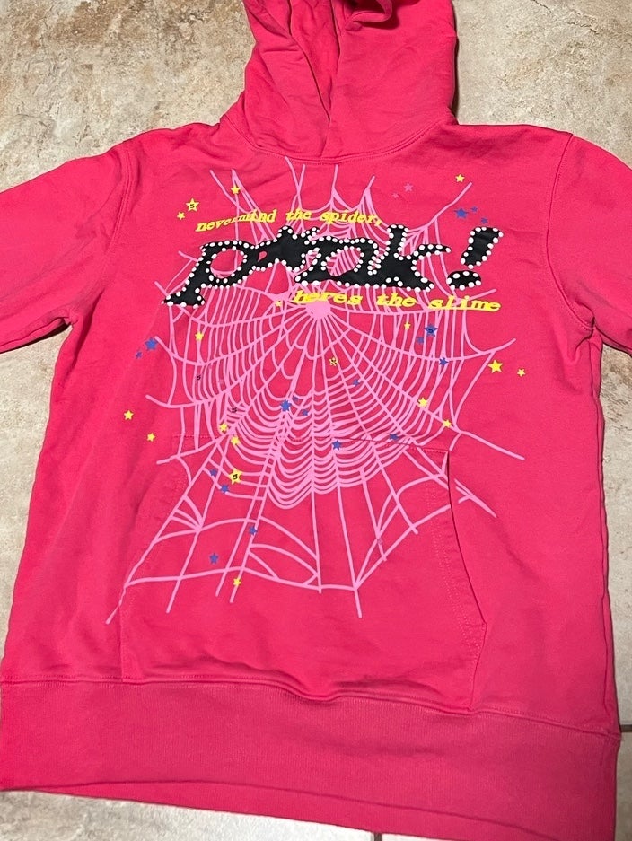 Pink sp5der hoodie size S