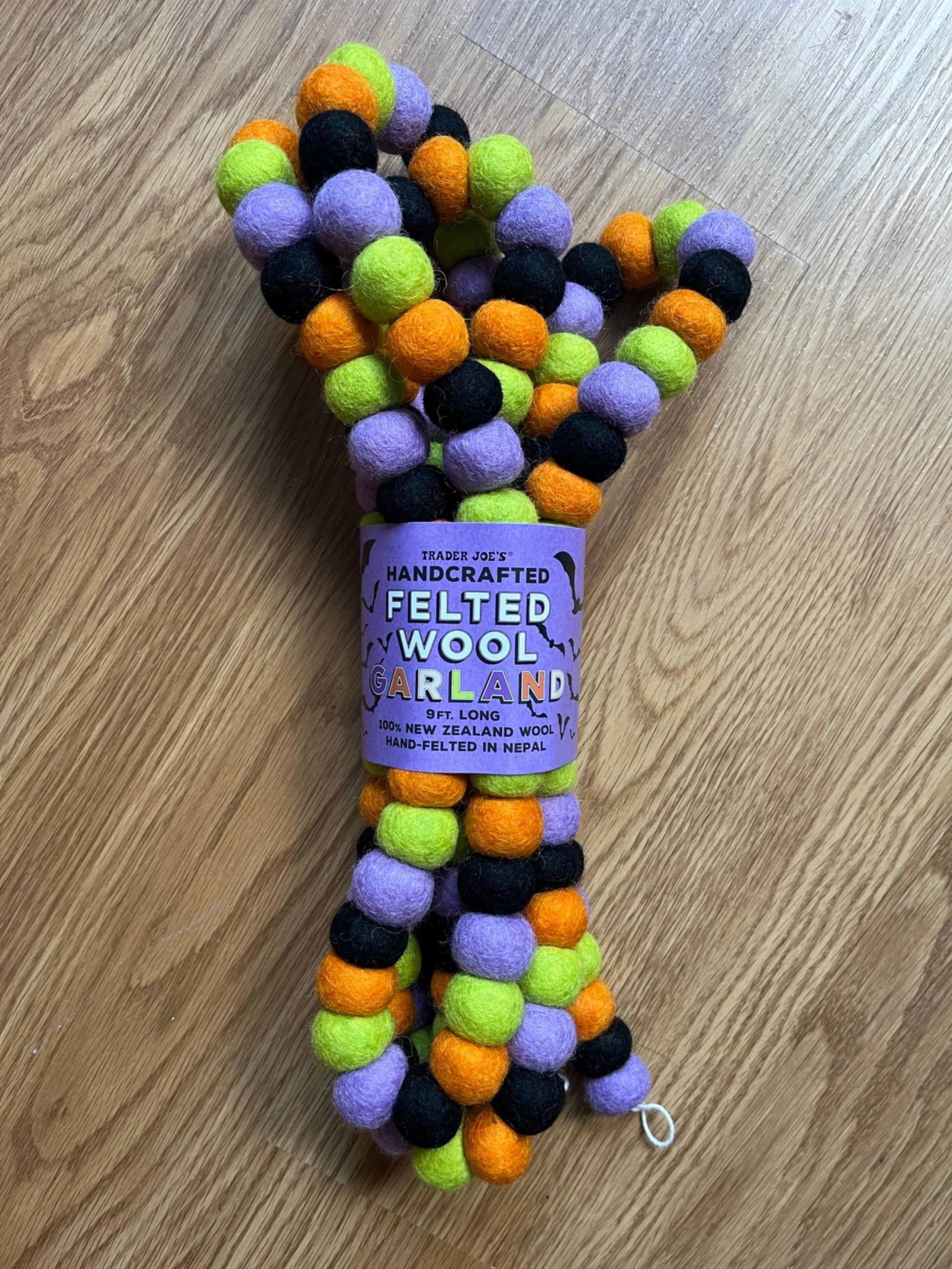 NWT Trader Joe’s Felted Wool Garland