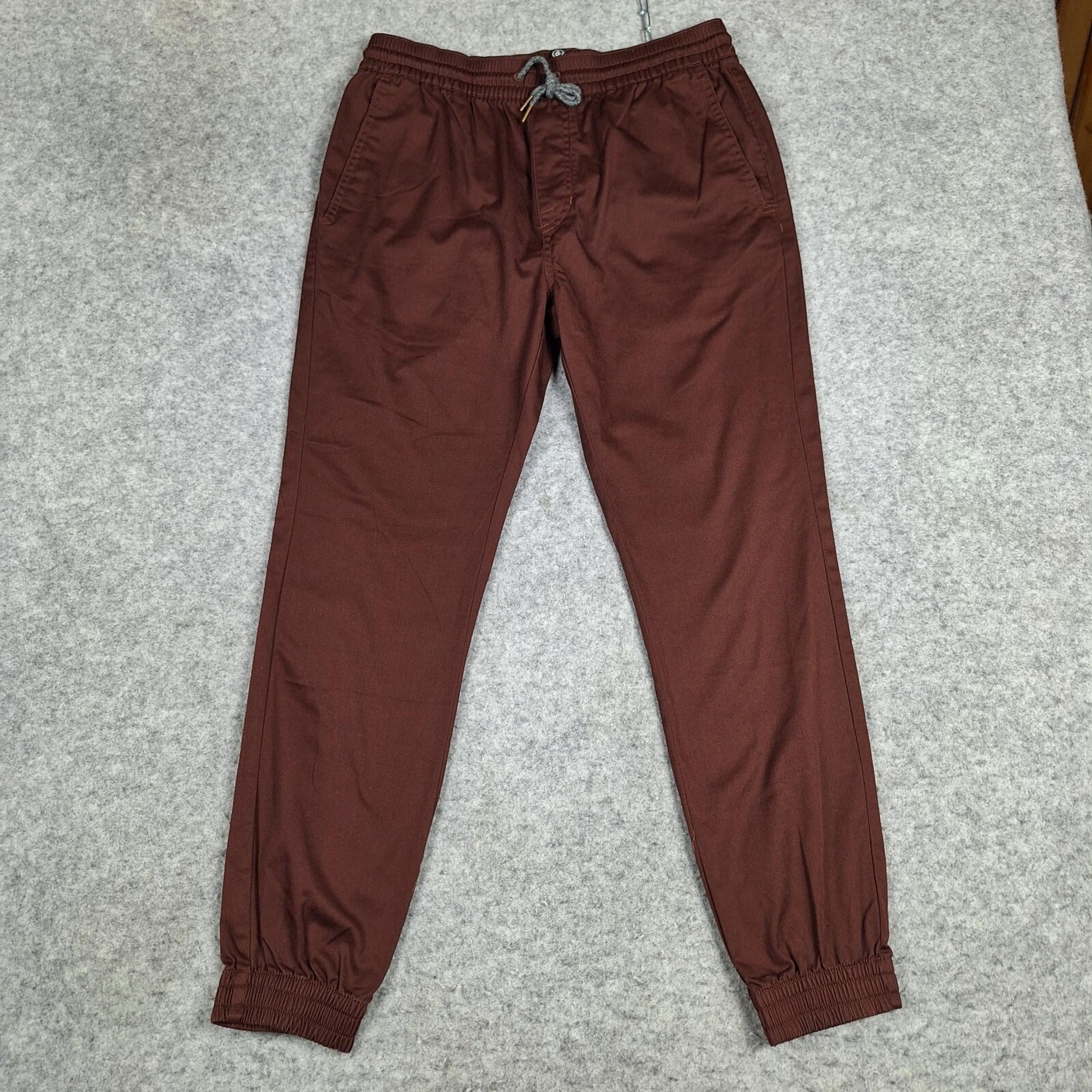 Volcom Joggers Mens Large 30x31 Red Lightweight Sweatpants Surf Skate