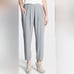 Eileen Fisher Georgette Crepe 100% Silk Pleated Tapered Slouchy Pants L Grey New