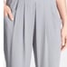 Eileen Fisher Georgette Crepe 100% Silk Pleated Tapered Slouchy Pants L Grey New