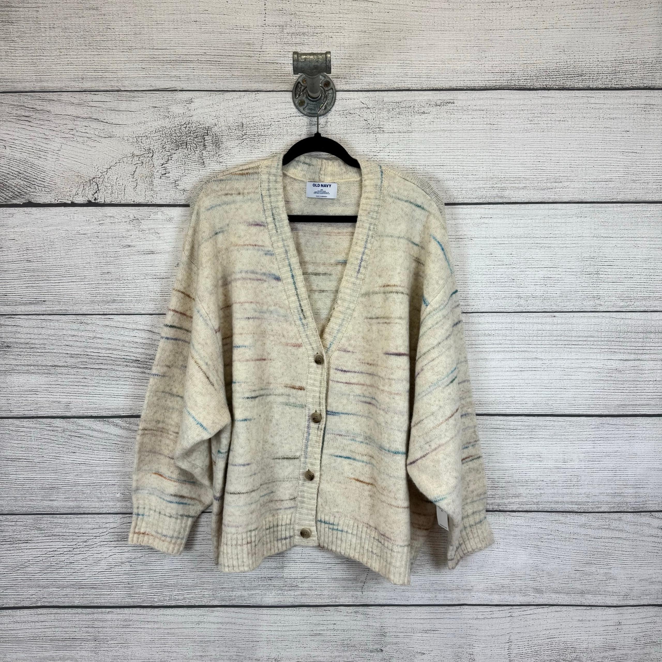Old Navy Plus Size Cream Colorful Button Front Wool Blend Cardigan Size 4X