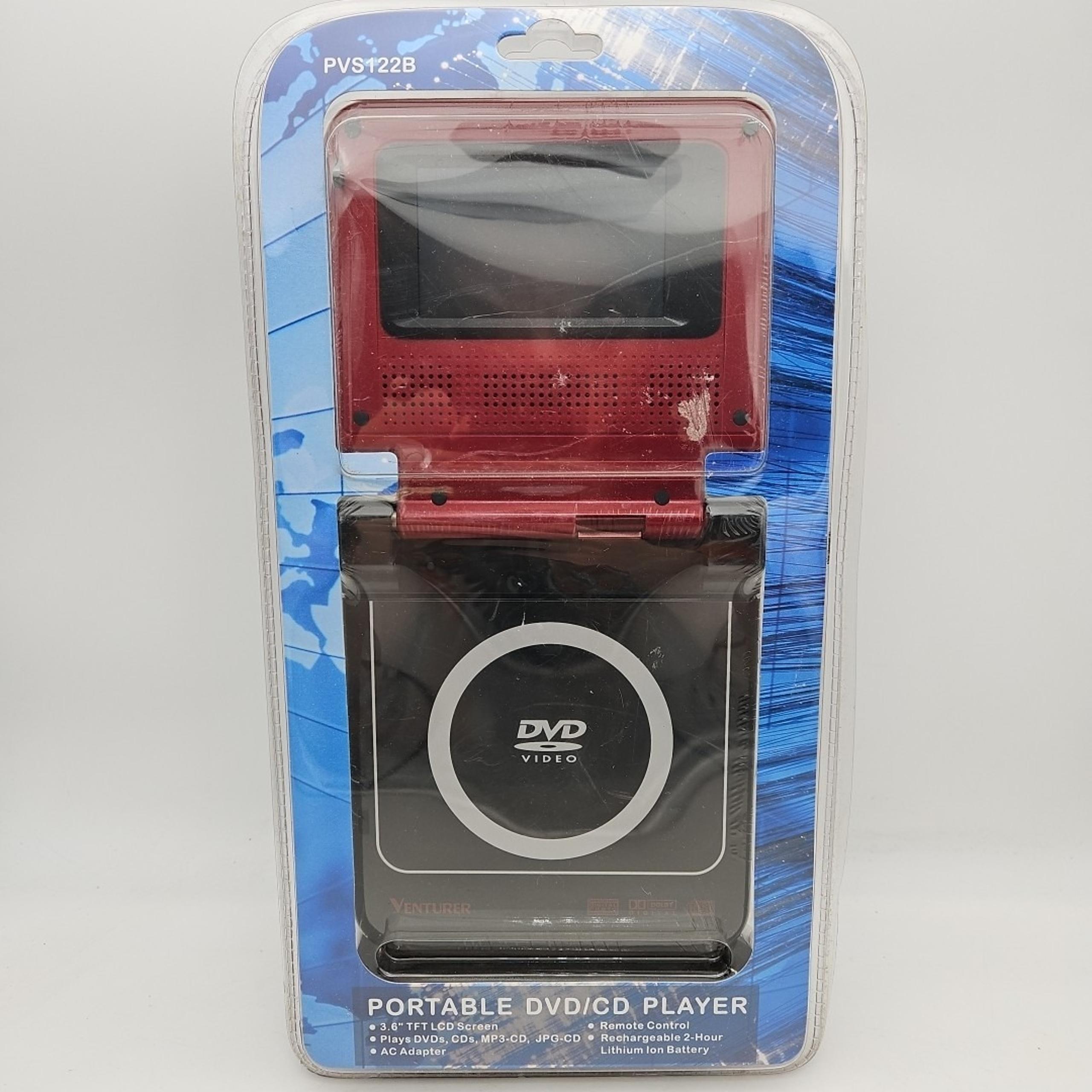 Venturer Vintage Portable DVD CD Player Brand New Sealed Old Stock PVS122B Red