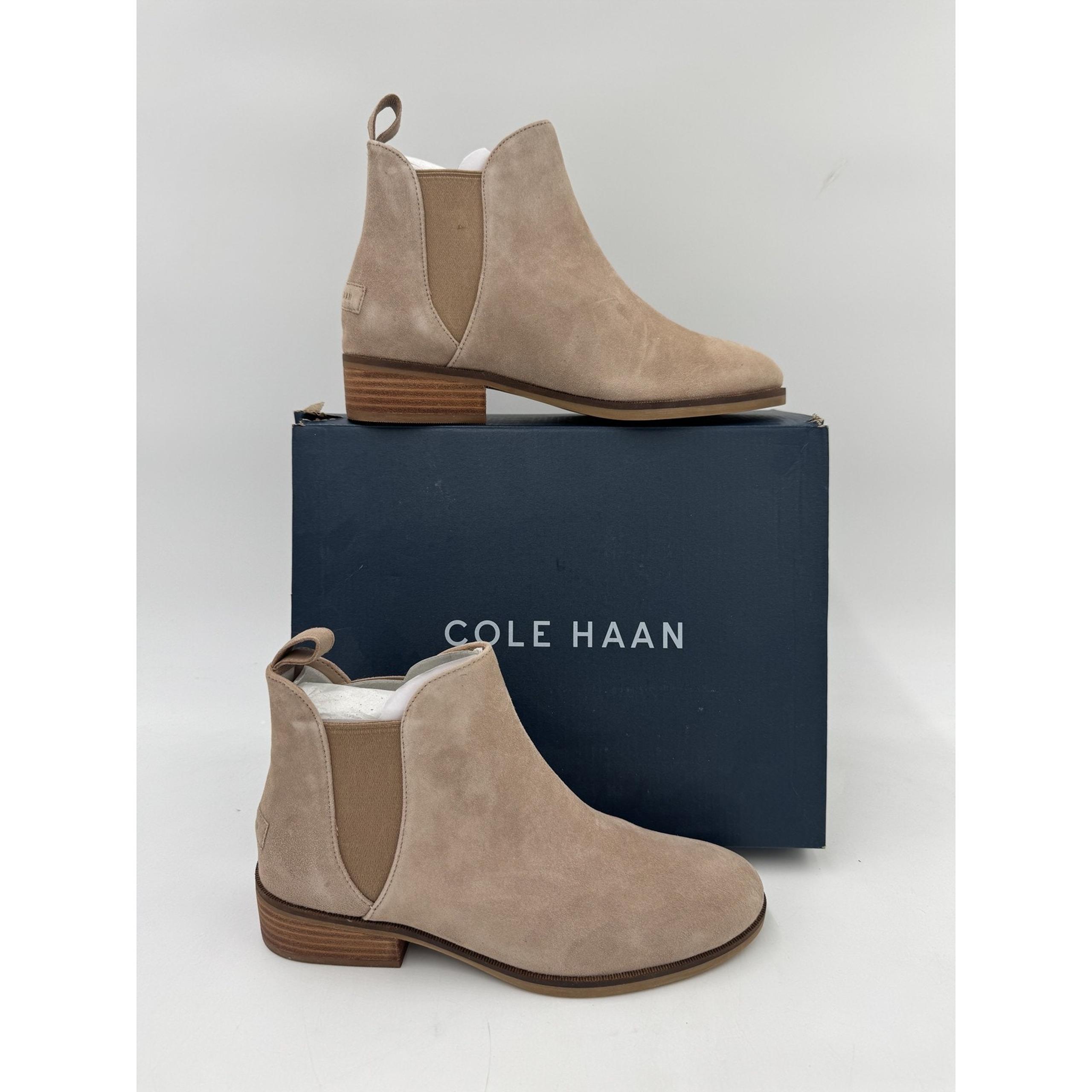 Cole Haan Laina Bootie Womens Size 7 Beige Suede Ankle Boots Light Amphora
