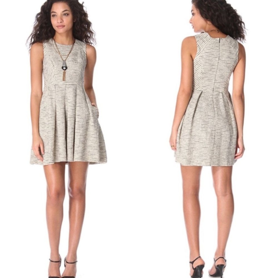Shoshanna Bridgette Metallic Tweed Aline Dress