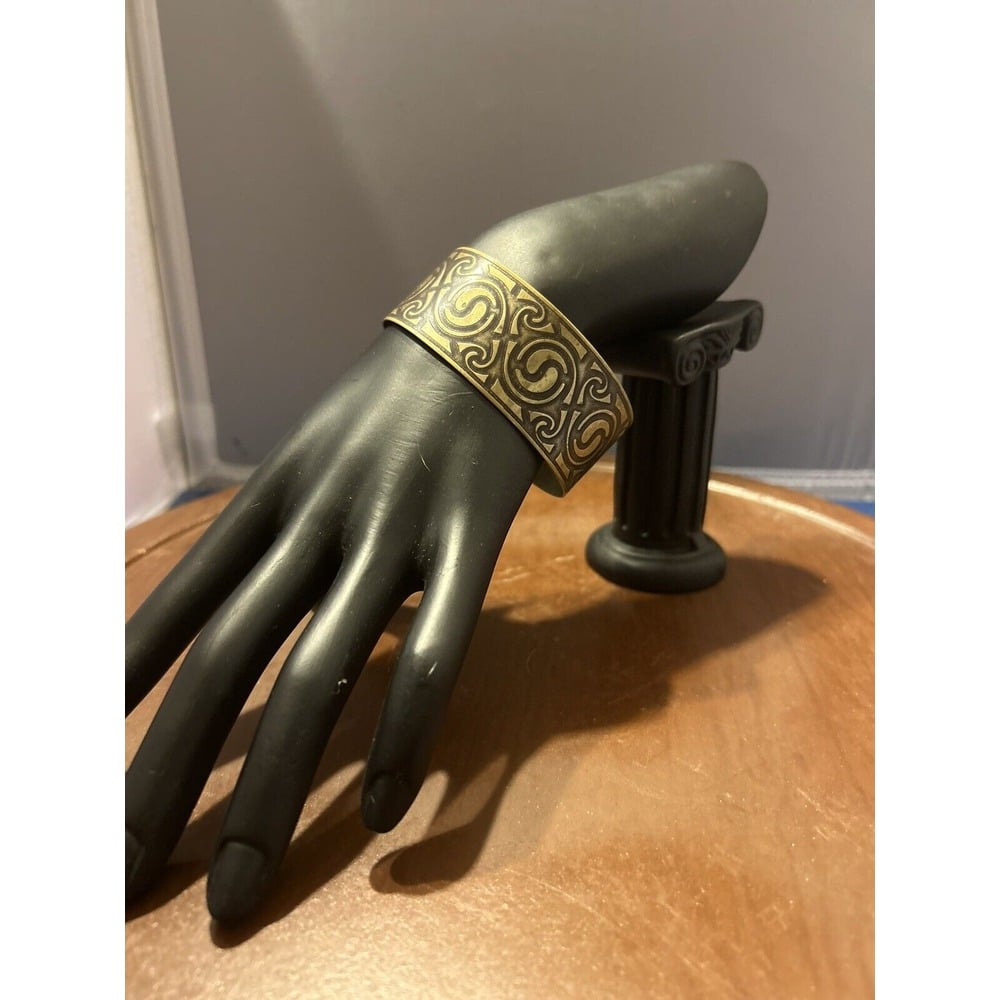 Cuff Bracelet Statement Piece Boho Dangle Bangle Engraved Design