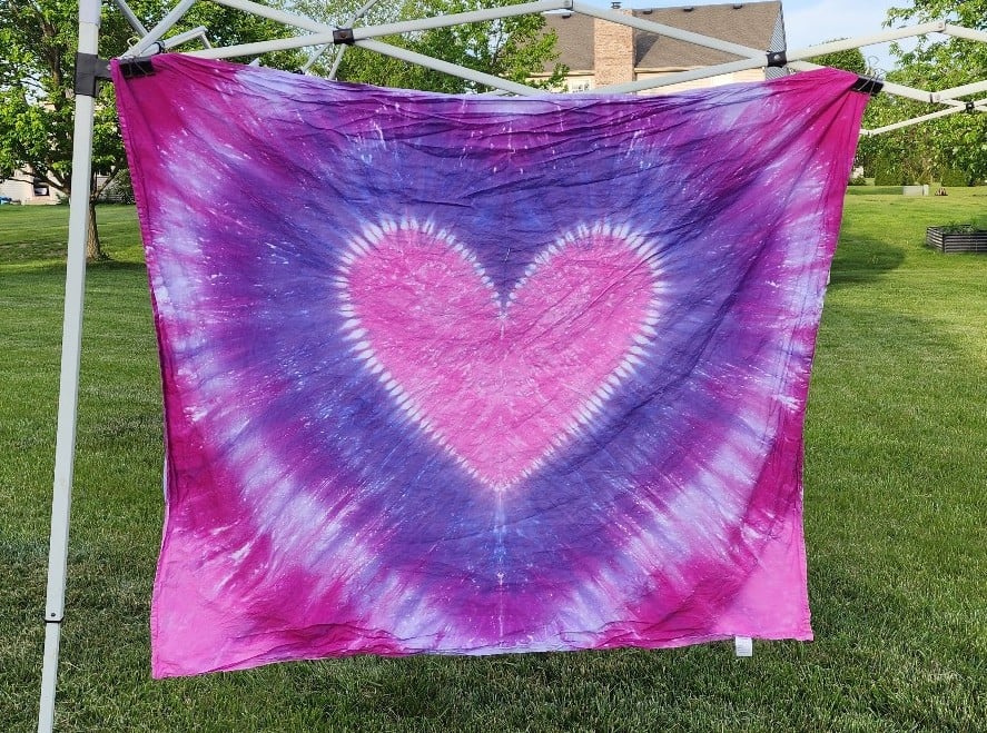 Tie-Dye Heart Tapestry