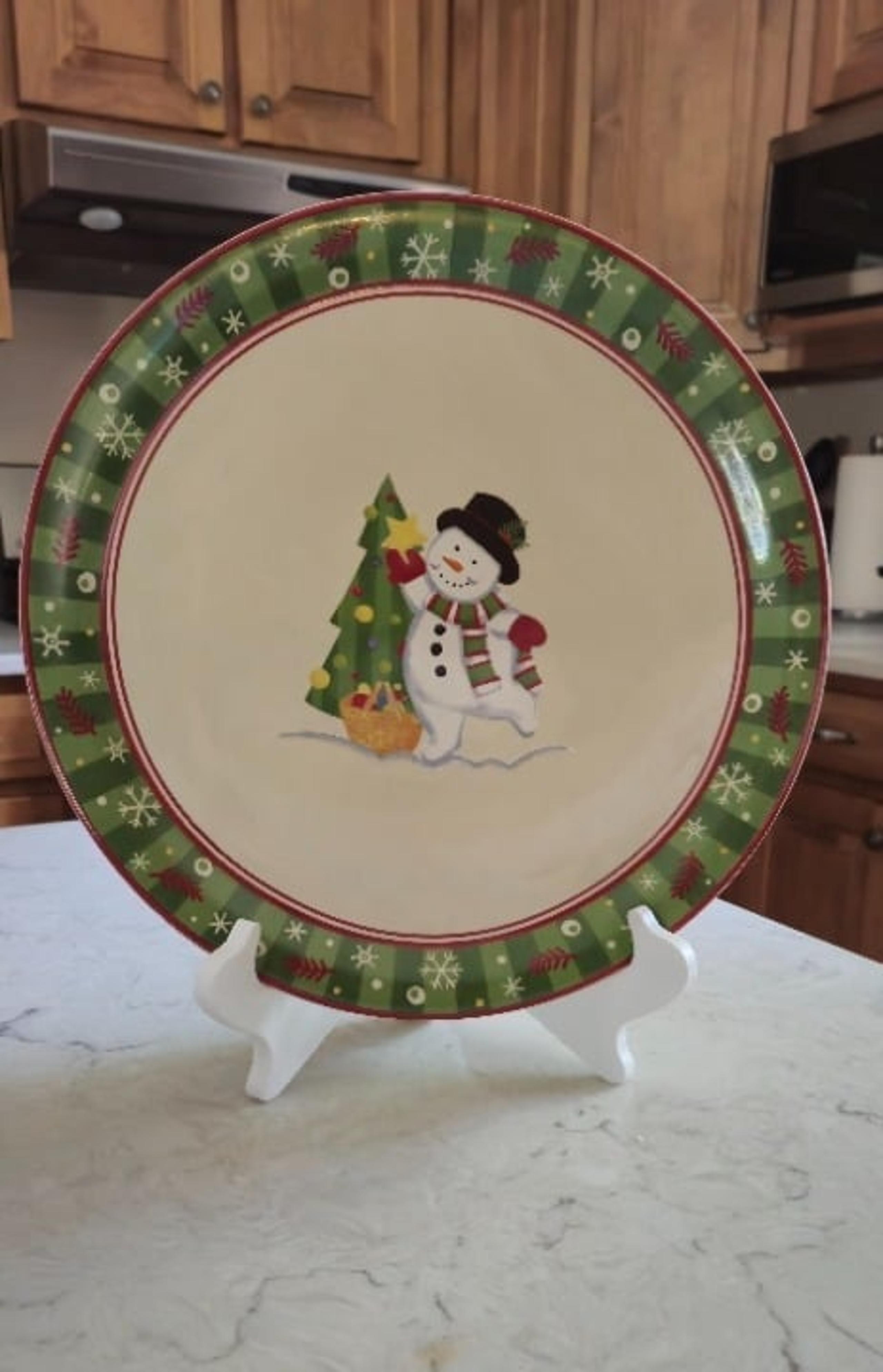 Longaberger Pottery | Bluster The Snowman | 12.5" Serving Platter