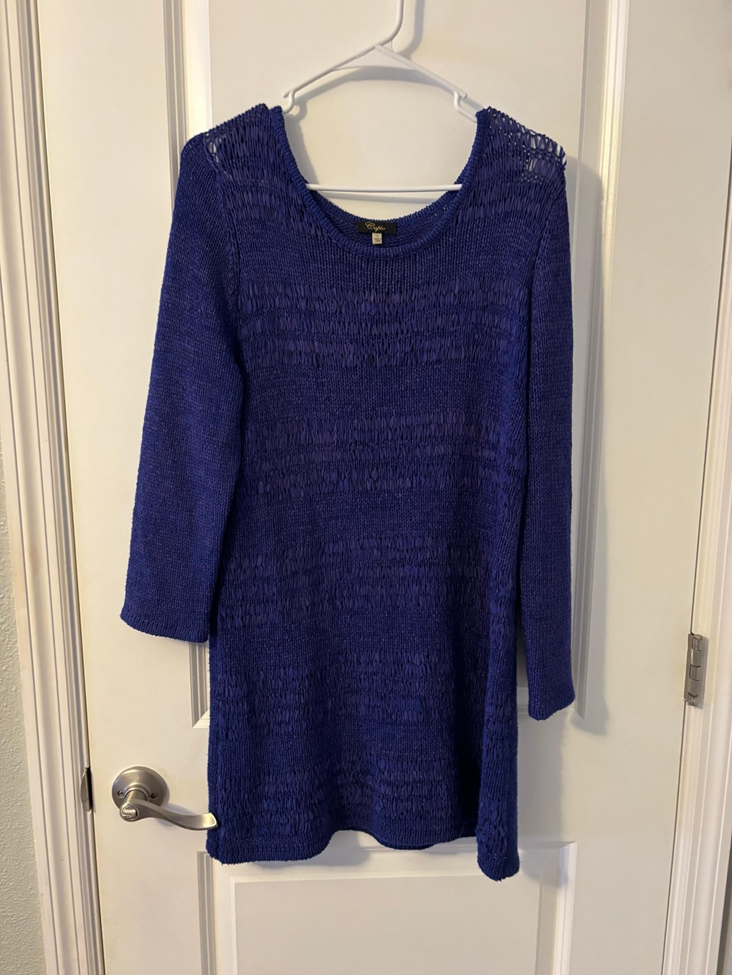 Cupio Royal Blue Knit Top, Sz L