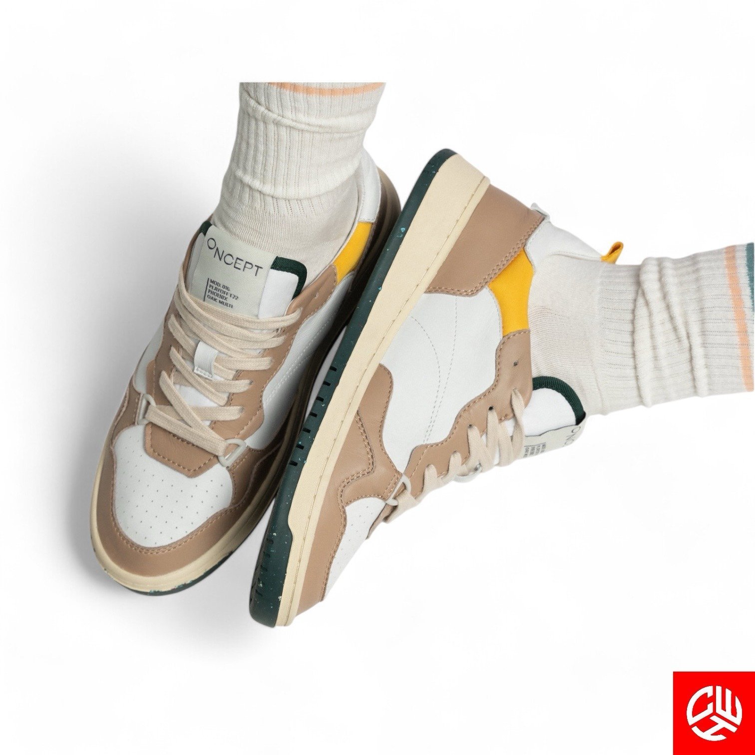 ONCEPT PHOENIX MENS SNEAKER - OAK/WHITE/MULTI - SIZE 9