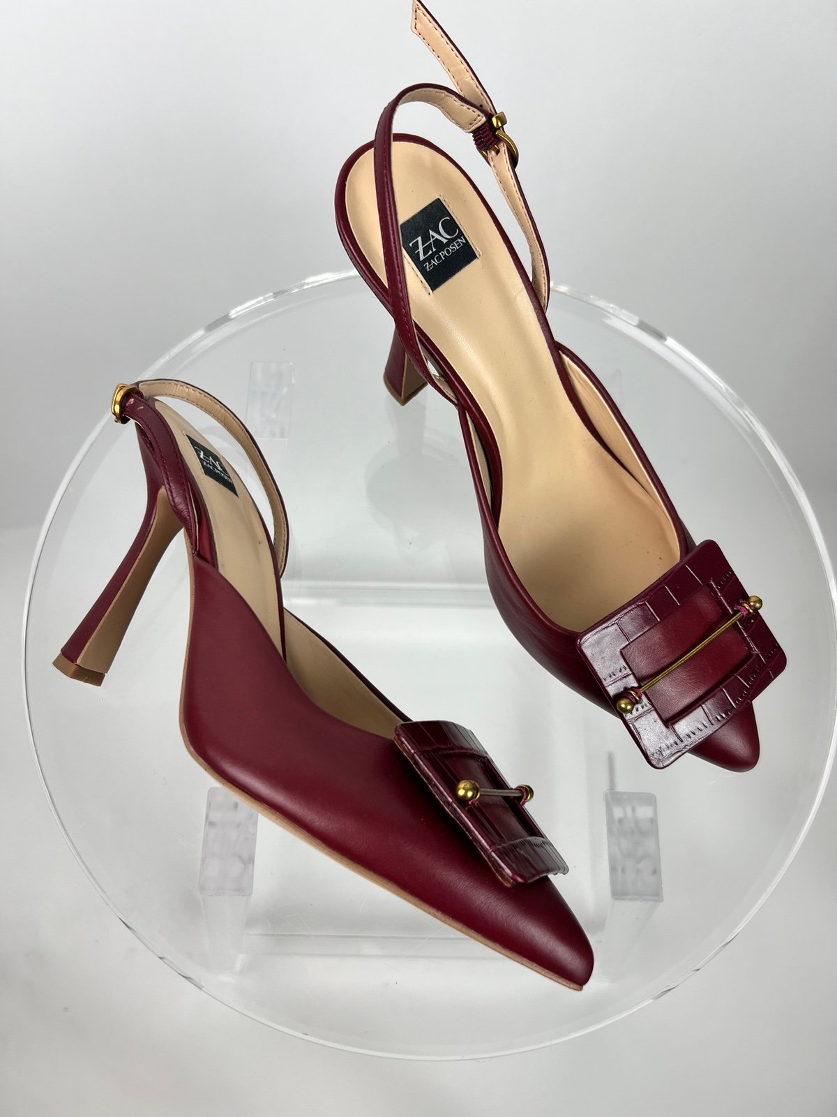 ZAC POSEN BIG BUCKLE HEELS