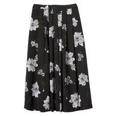 NWT Womens Size 6 Banana Republic Black Print Pleated Button-Front Midi Skirt