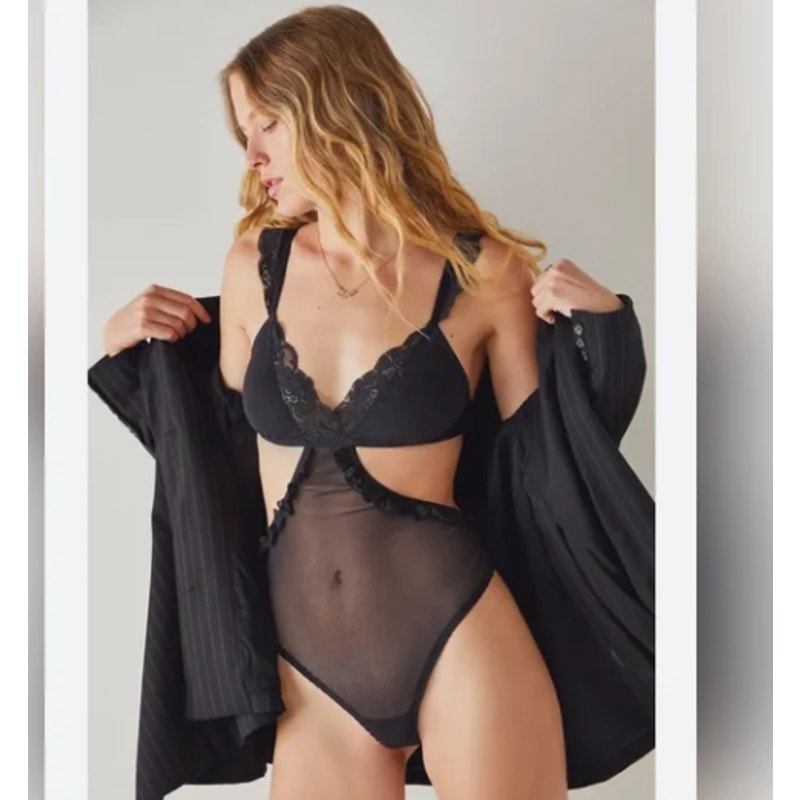 WE ARE HAH Key To Ur Heart Bodysuit Lingerie Noir Black M Sexy