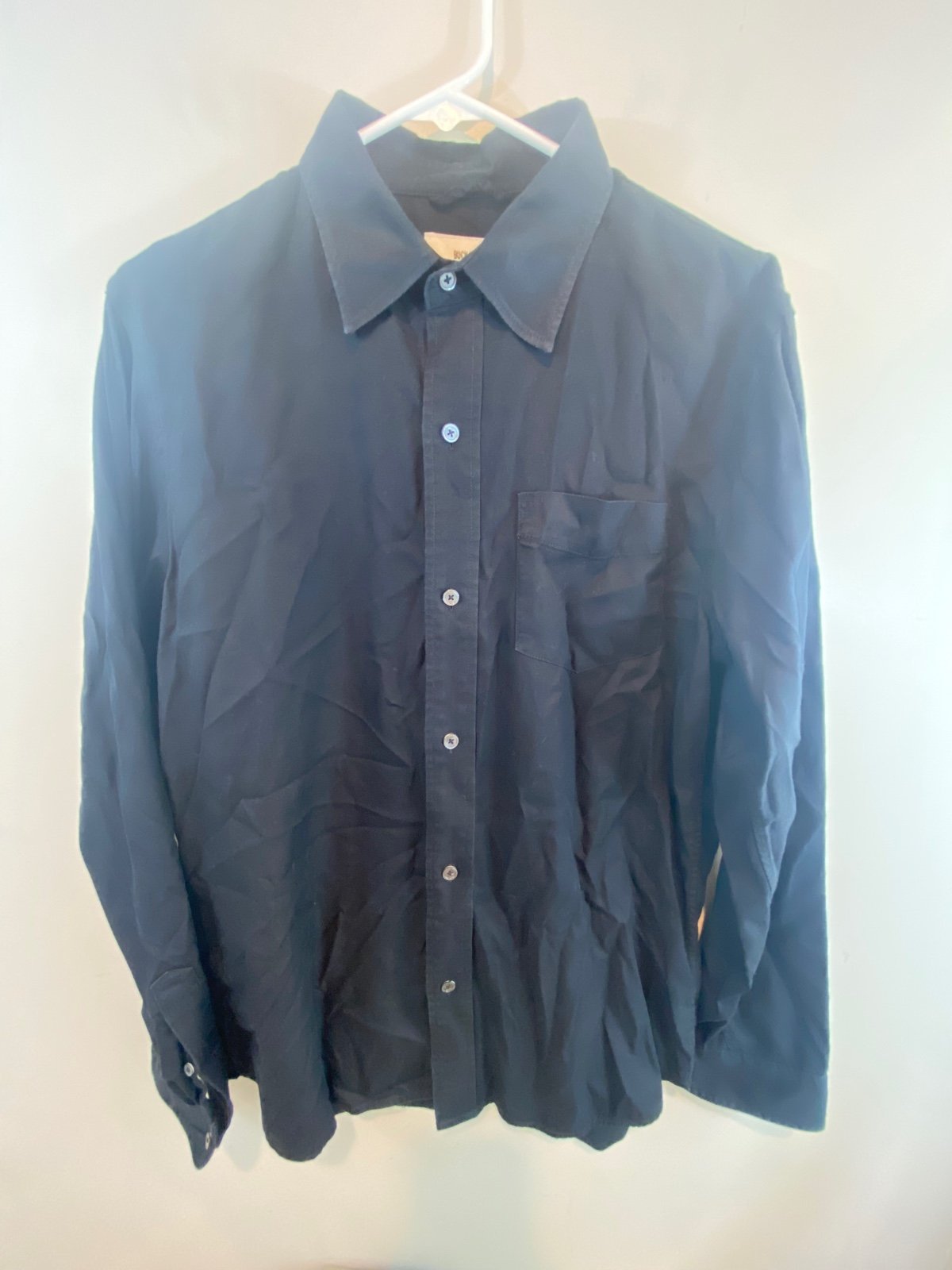 Buck Mason Mens Black Perfect Oxford One Pocket Shirt Long Sleeve Size M