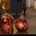 Kringle Express Resin Present Christmas Cutout Design LED Candle Red