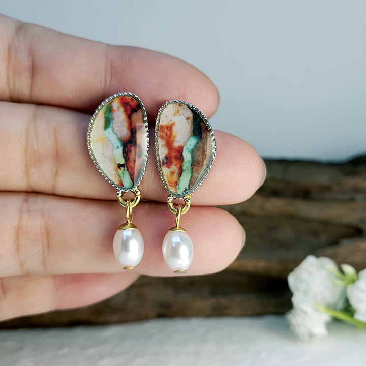 Bohemian opal earrings