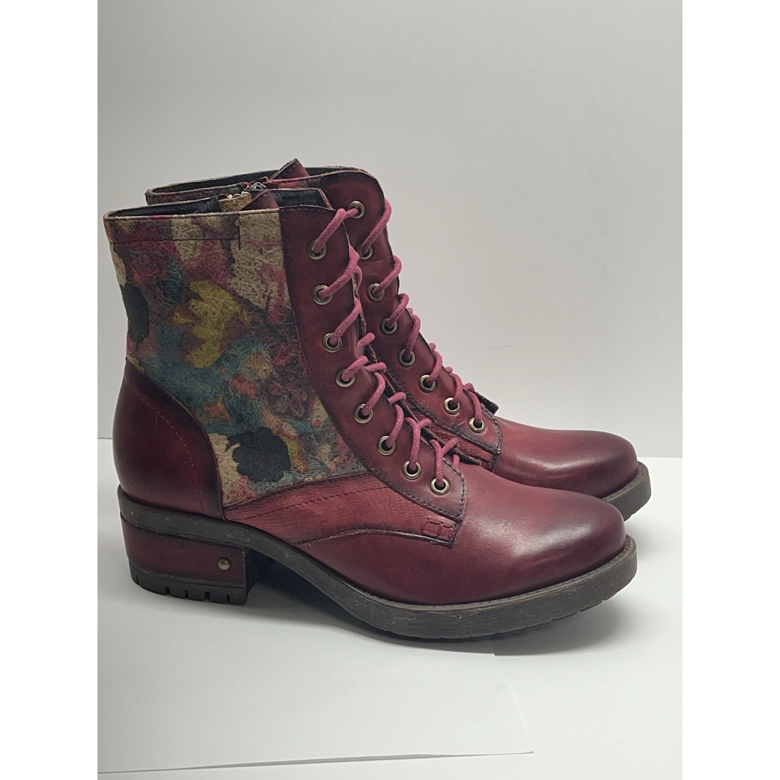 Spring Step L'Artiste Women's Marty Boots Size EU 41 Or US 9.5 Red Real Leather