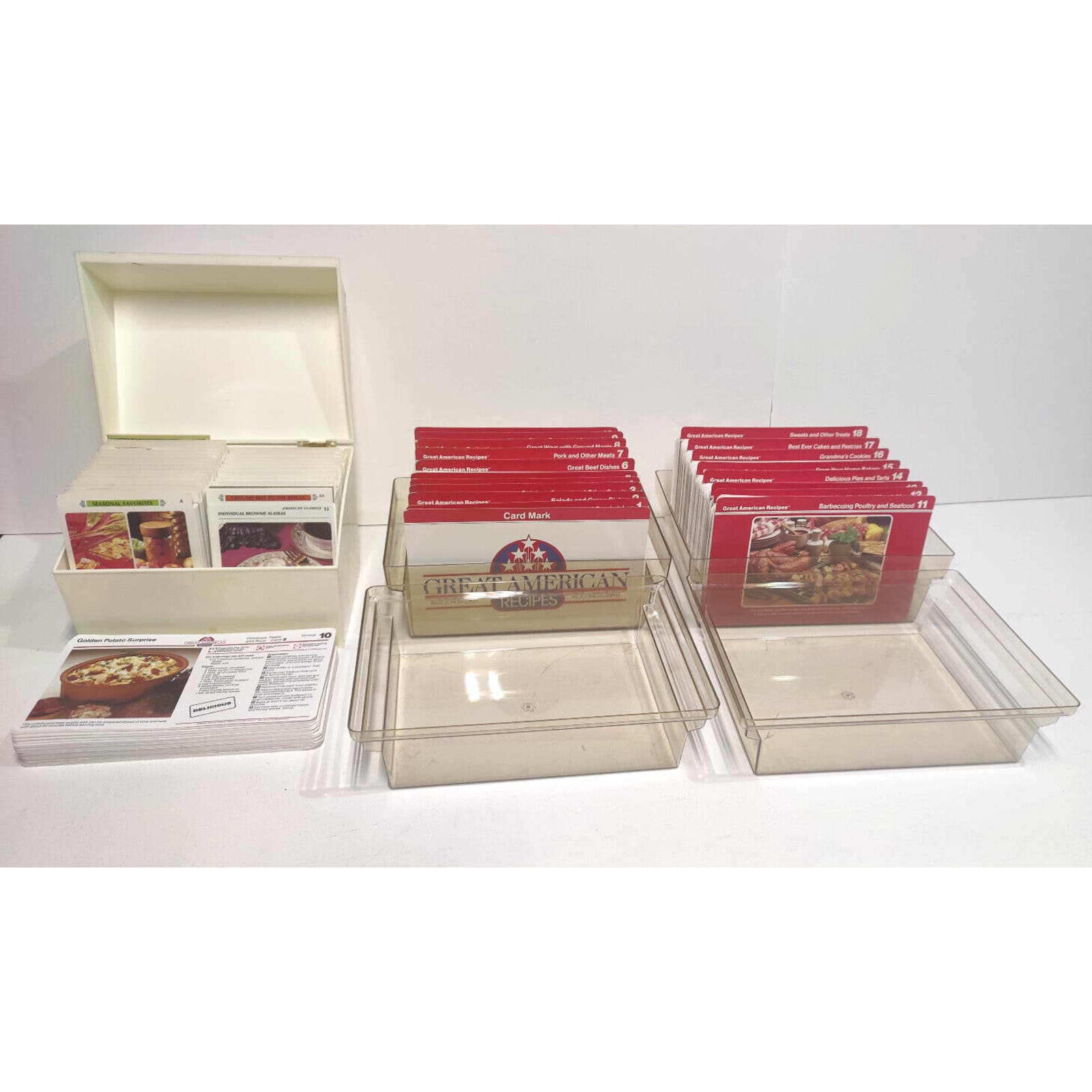 Vintage Great American Recipies Cards & 1971 Betty Crocker Recipie Card Library